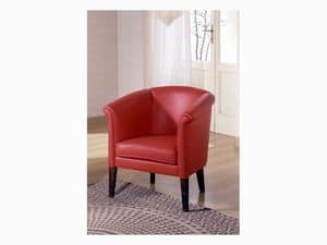 Allegra, Elegant upholstered armchair, handcrafted, for reception