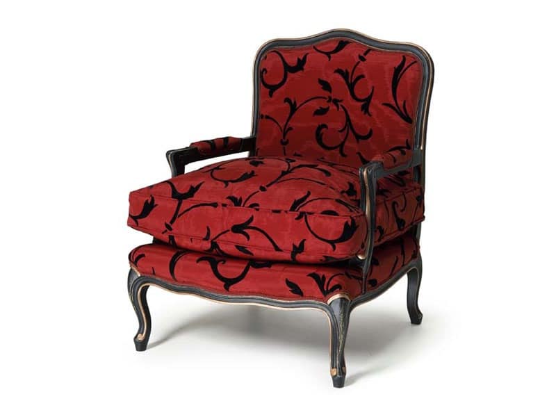 Art.321 armchair, Armchair with thick padding, Louis XV style