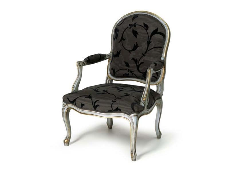 Art.445 armchair, Louis XV style armchair, handmade