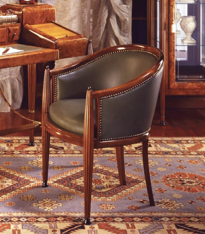 Art Déco Art.551 armchair, Classic armchair in genuine leather