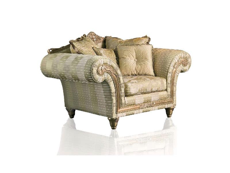 Art. IM 21 Imperial, Armchair with deep seat, elegant removable upholstery
