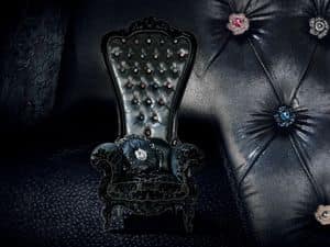 B/110/3 The Throne, Wooden armchairs, upholstered capitonn back