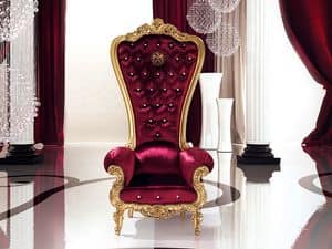B/110/5 The Throne, Armchair with elegant finish, for Suite hotel