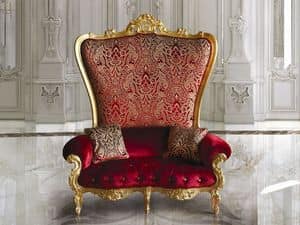 B/120/1 The Throne, Armchair covered with elegant fabrics and velvets