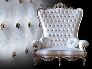 B/120/2 The Throne, Armchairs handmade, quilted backrest