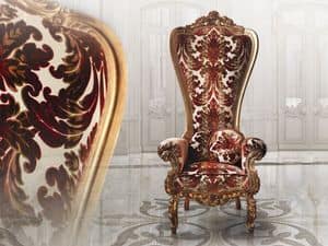 B/160/1 The Throne, Wooden armchair, with valuable finishes, for clubs
