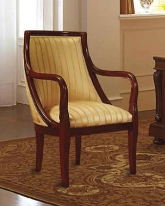 Canova armchair, Armchair in walnut, upholstered, for classic hotels