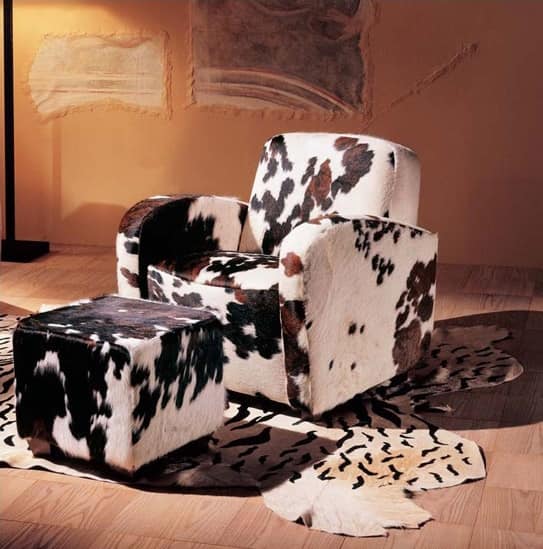 Armchair Upholstered With Cowhide Idfdesign