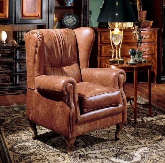 Display bergere anton, Leather armchair for sitting room