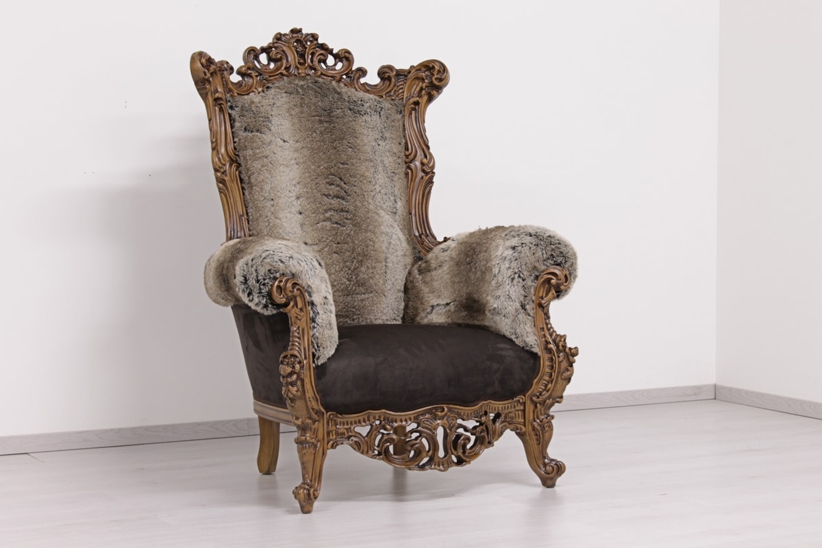 Finlandia throne, Throne in New Baroque style, in hand-carved wood