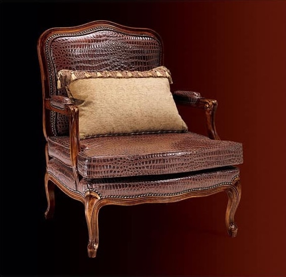 Gardenia armchair 806, Armchair with leather upholstery