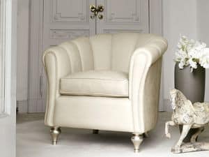Letizia Armchair, Hand-worked armchair for Hotel hall