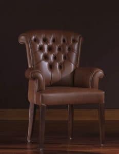 Oxford, Leather armchair ideal for residential environments and offices