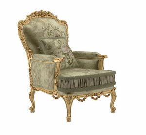 Principessa armchair, Classic style armchair, gold finish