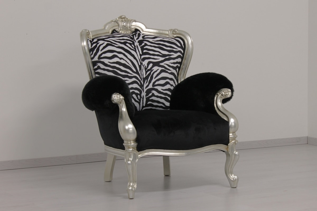 Re Sole animalier, Leopard and zebra-shaped armchairs made to measure