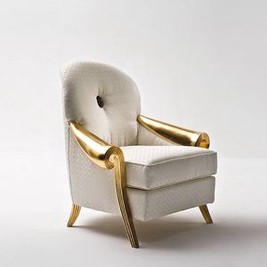 Stresa ST132A, Elegant gold leaf armchair