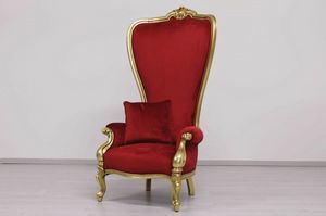 Re Sole Throne, Carved wooden throne, in New Baroque style