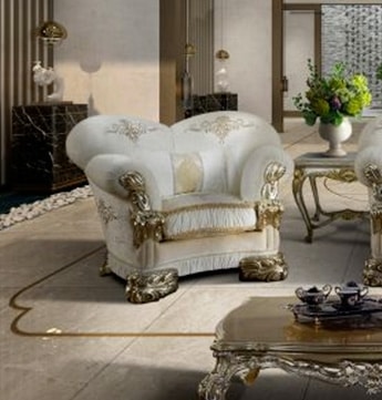 VANITY armchair, Luxurious armchair customizable with embroidery