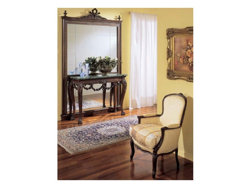 3160 MIRROR, Luxury classic mirror, in hand carved wood