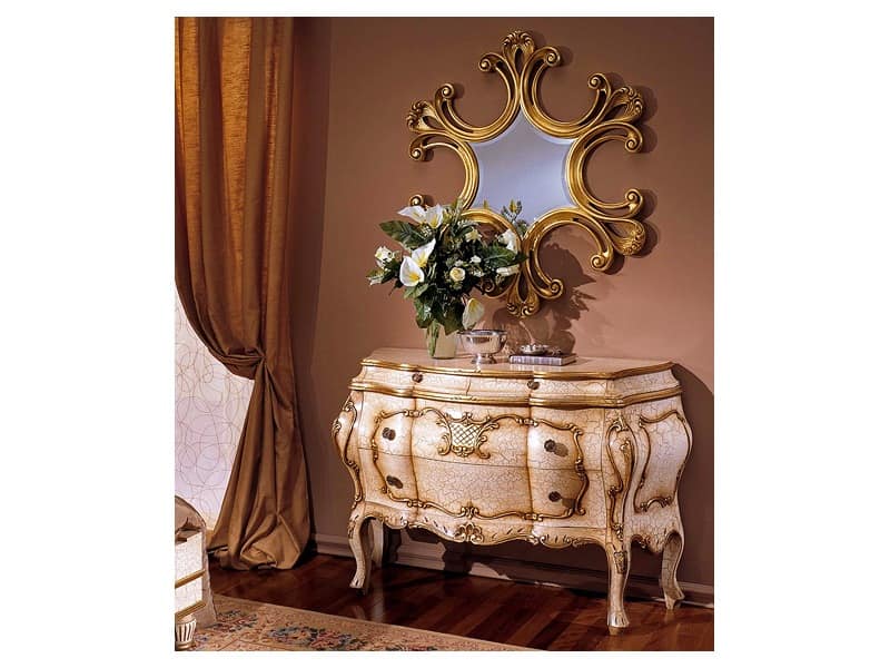 3295 MIRROR, Luxury classic dressing table, for entrances and living rooms