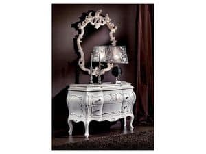 3445 MIRROR, Hand carved mirror, classic, lacquered finish