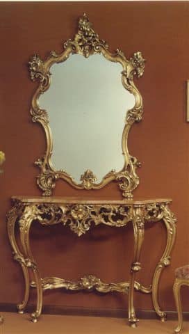 565 MIRROR, Mirror with carved frame, with finishing in gold leaf