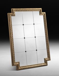 Art. 653 mirror, Large mirror with carved frame, gold leaf finish