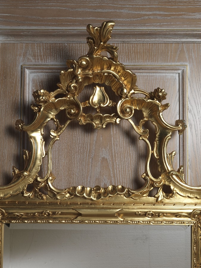 Art. 660 mirror, Majestic carved mirror, gold finish