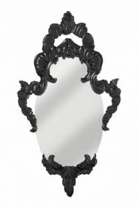Art. AS155, Oval Mirror with lacquered wooden frame