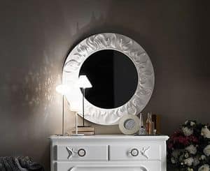 Art. AX515, Mirror with carved frame, round