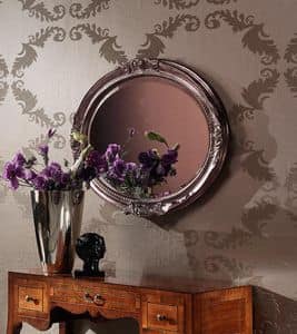 Art. H764 OVAL MIRROR, Classic oval mirror with carvings
