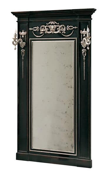 Canaletto RA.0844, Lacquared mirror with inlaid decorations and side columns