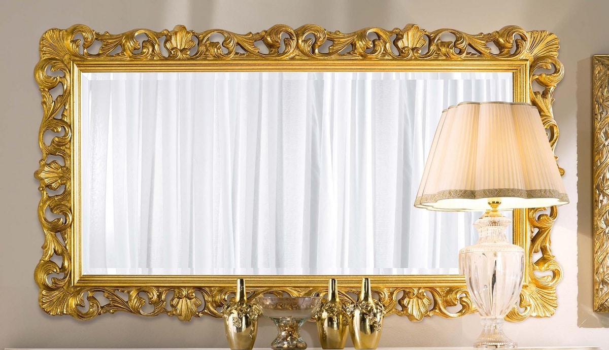 Chippendale rectangular mirror gold, Golden mirror, classic style