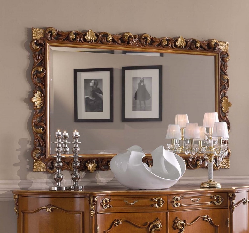 Chippendale rectangular mirror, Classic mirror, carved frame
