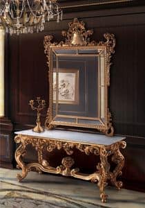 F463, Gilt mirror and console, for classic Halls