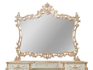 Gerbera, Mirror with carved wooden frame