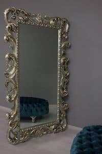 Loto, Rectangular mirror with carved frame