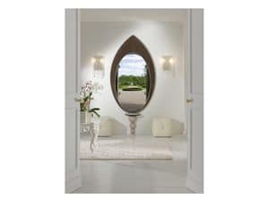 Opalin, Mirror with leather frame, classic style