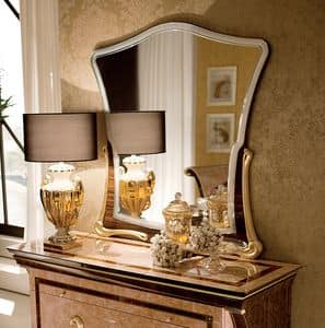 Rossini mirror, Mirror with gilded base, contemporary style