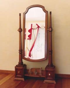 Toilette, Mirror with structure in cherry wood, with drawers