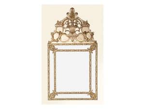 Wall Mirror art. 105, Square mirror with decorated frame, Louis XIV style
