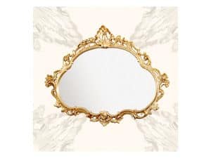 Wall Mirror art. 120, Mirror with wooden frame, late baroque style