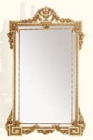 Wall Mirror art. 135, Rectangular mirror with frame made of lime wood