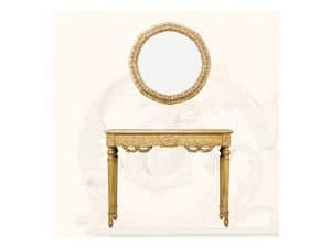 Wall Mirror art. 136, Round mirror with frame, Louis XVI style