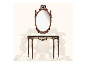 Wall Mirror art. 139, Large mirror, decorated with leaves and flowers