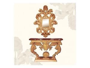 Wall Mirror art. 156, Mirror with large frame decorated with leaves