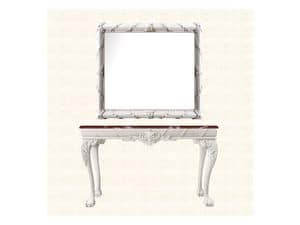 Wall Mirror art. 160, Mirror with frame decorated with floral wreath