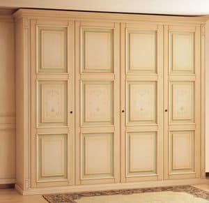 Art. 1140 Oxford, Luxurious wardrobe, antique lacquer finish, with matching bands and decorations
