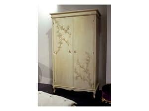 Art. 1602 Jasmine, Classic wardrobe with 2 hinged doors, butter finishing
