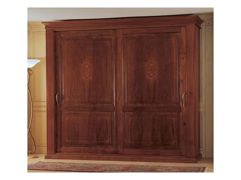 Art. 2004/279 '800 Francese Luigi Filippo, Wooden wardrobe, a classic piece of furniture for the bedroom